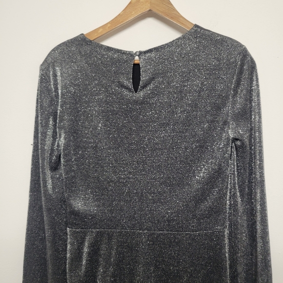 Vince Camuto Elegant Silver Long-Sleeve Dress - Picture 7 of 16